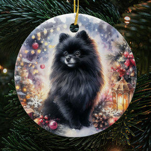 Pomeranian christmas deals ornament