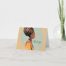 Watercolor Black Queen Thank You Cards