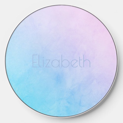 Watercolor Blend Pink Purple Blue Ombre Wireless Charger