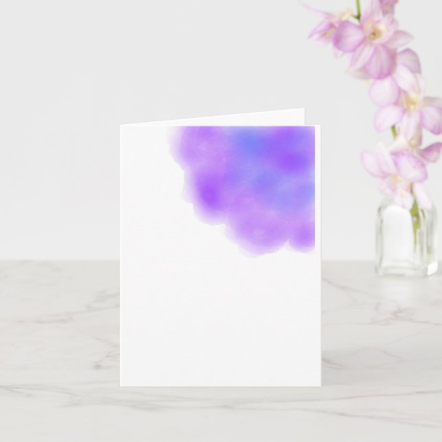 Watercolor bleu simple Folded Greeting Card (Orchid)