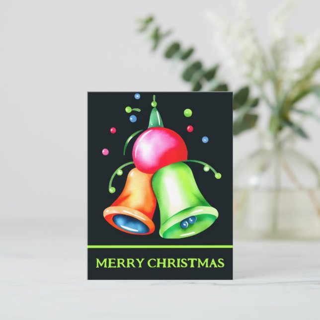 Watercolor Blob Bells - Christmas Card (Standing Front)