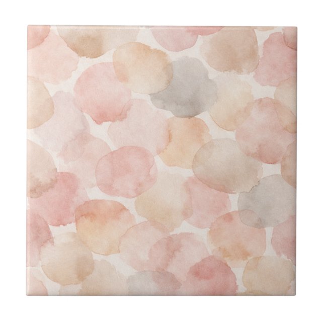 Watercolor Blob Pattern Ceramic Tile (Front)