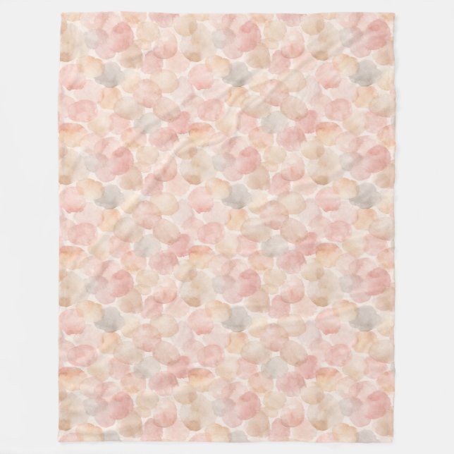 Watercolor Blob Pattern Fleece Blanket (Front)