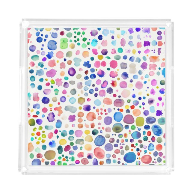 Watercolor blobs acrylic tray (Front)