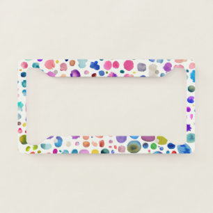 Watercolor blobs license plate frame