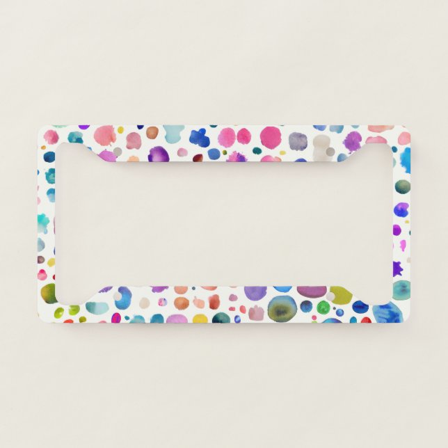 Watercolor blobs license plate frame (Front)