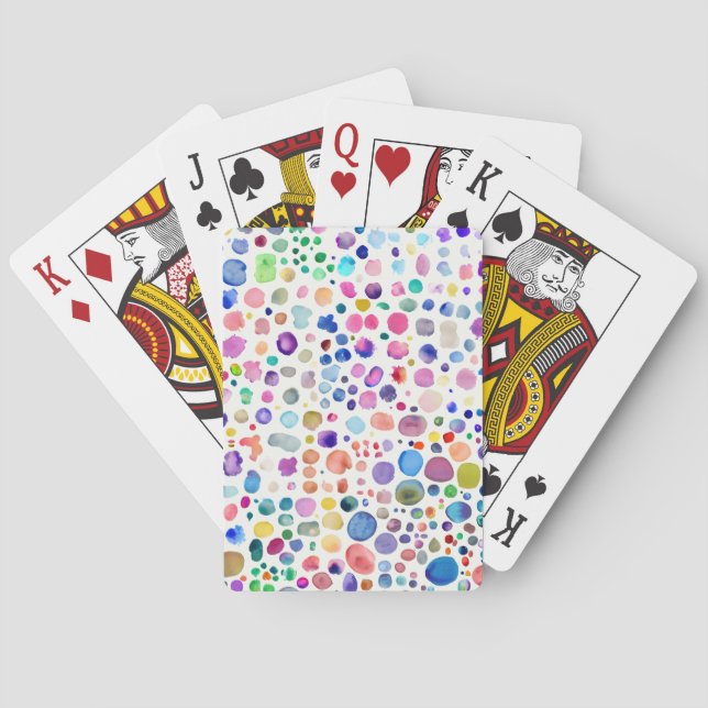 Watercolor blobs poker cards (Back)