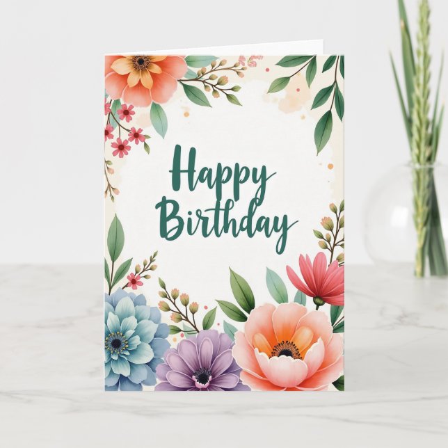 Watercolor Bloom Card (Front)