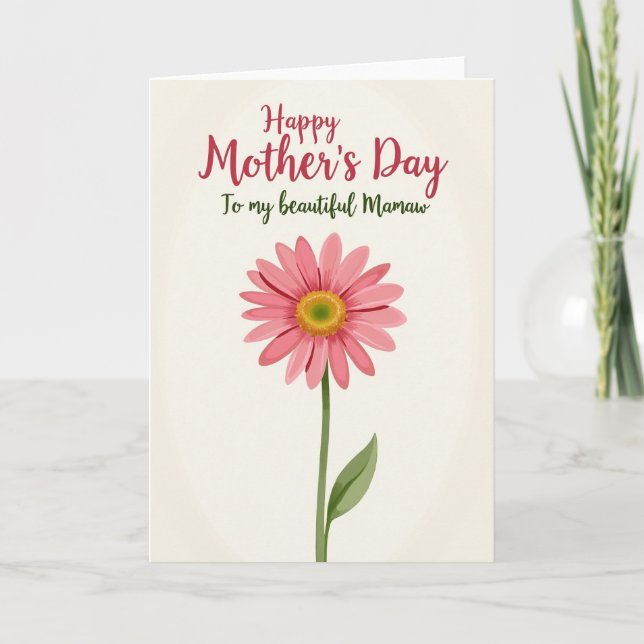 Watercolor Bloom Happy Mothers Card (Front)
