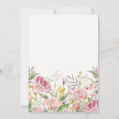 Watercolor Bloom Pink | Gold Floral Baby Sprinkle Invitation (Back)