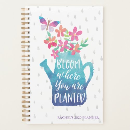 Watercolor Bloom Where You Are Planted Planner