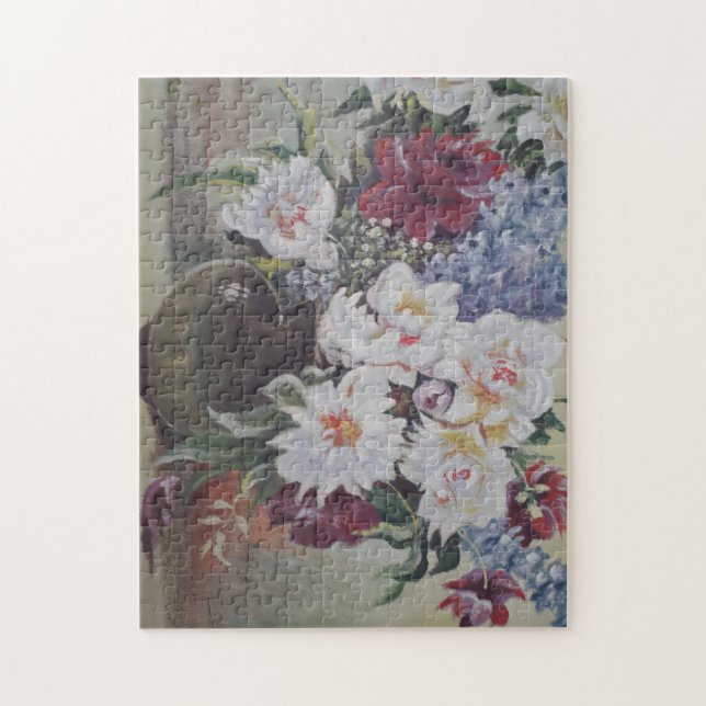 watercolor bloomed flowers jigsaw puzzle (Vertical)