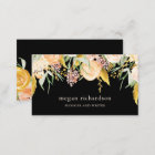Watercolor Blooms | Gold and Peach Floral on Black