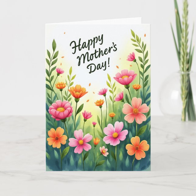 Watercolor Blooms Mothers Card (Front)