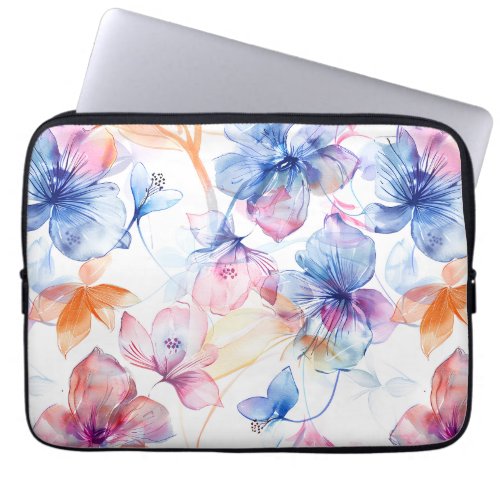 Watercolor Blossom Notebook Cover Laptop Sleeve