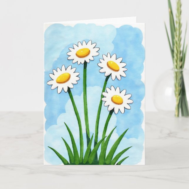Watercolor Blossom Scene Card (Front)
