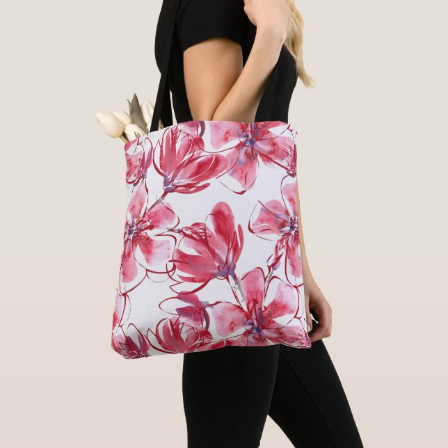 Watercolor Blossom Tote Bag (Close Up)
