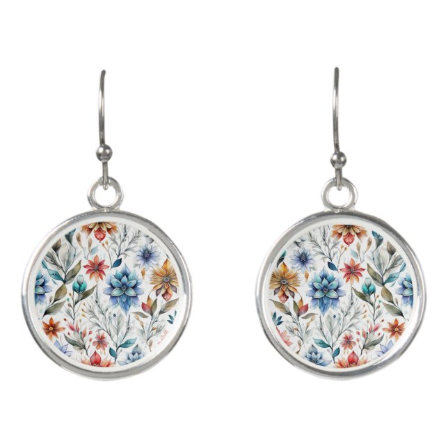 Watercolor Blossoms Earrings (Front)