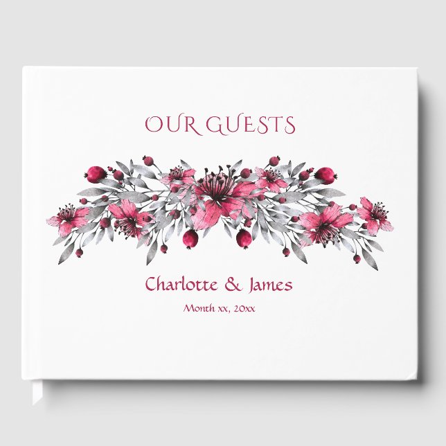 Watercolor Blossoms Guest Book (Front)