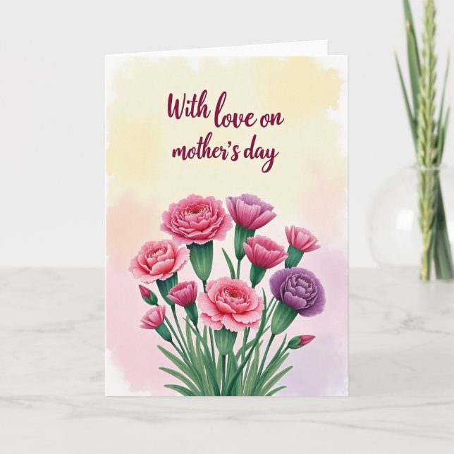 Watercolor Blossoms Love Card (Front)