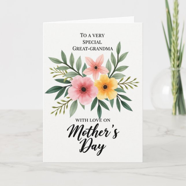 Watercolor Blossoms Mothers Card (Front)