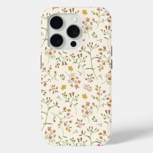 Watercolor Blossoms Pattern			 			 			 			 			 			 iPhone 15 Pro Case