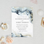 Watercolor Blue and Gold Minimalistic Wedding Invitation<br><div class="desc">This wedding invitation features watercolor brush strokes in deep navy blue with gold accents imitating waves on the beach which makes it a perfect choice for a summer or beach wedding. It is minimalistic and elegant in layout and font choices and also very easy to customize. Check out our store...</div>