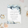 Watercolor Blue and Gold Minimalistic Wedding Invitation