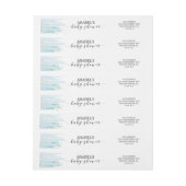 Watercolor Blue and Gold Sparkle Baby Shower Wrap Around Label (Sheet)