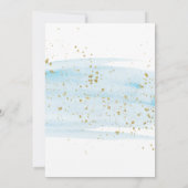 Watercolor Blue and Gold Twin Boys Baby Shower Invitation (Back)