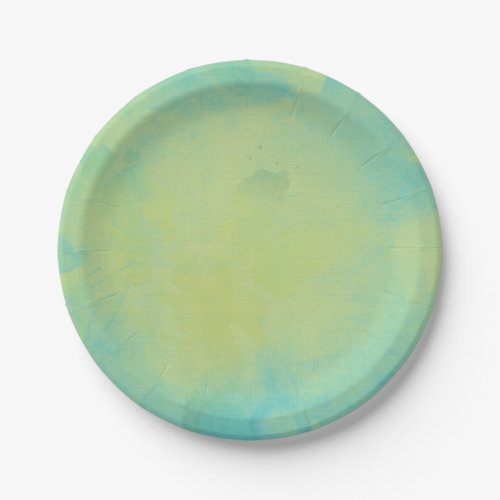 Watercolor Blue And Green Paper Plates