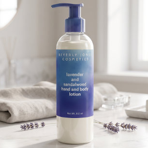 Watercolor Blue and Purple cosmetics bottle label