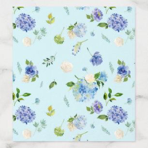 Watercolor Blue and PUrple Hydrangea Pattern Envelope Liner