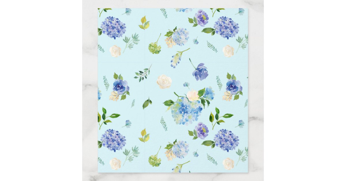 Watercolor Blue and PUrple Hydrangea Pattern Envelope Liner | Zazzle