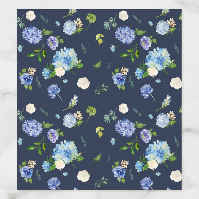 Watercolor Blue and Purple Hydrangea Pattern II Envelope Liner (Design)