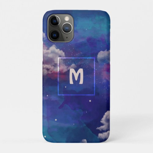 Watercolor Blue And Purple Starry Night Sky iPhone 11 Pro Case