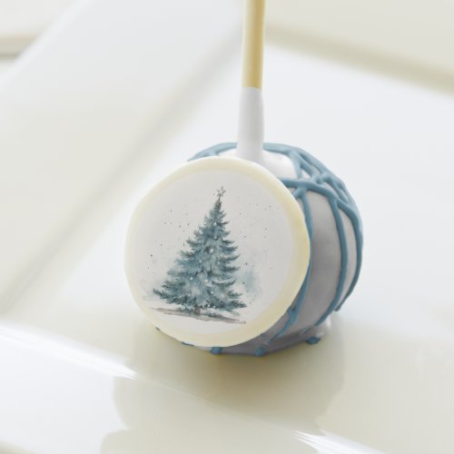 Watercolor Blue and silver Winter Wonderland Cake Pops