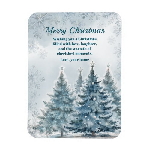 Watercolor Blue and silver Winter Wonderland  Magnet