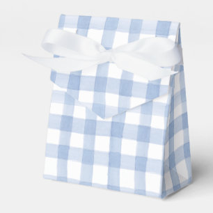 Watercolor Blue and White Gingham Favor Boxes