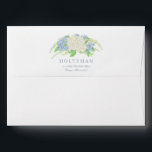Watercolor Blue and White Hydrangea Crest Envelope<br><div class="desc">Invite your guests to magical evening in the garden with these gorgeous watercolor floral wedding crest invitations and stationery sets. Every insert is more deliciously colorful than the next. With pops of blue, peach, pink, green, and cream, every elegant and whimsical detail of your day is delightfully coordinated. To see...</div>