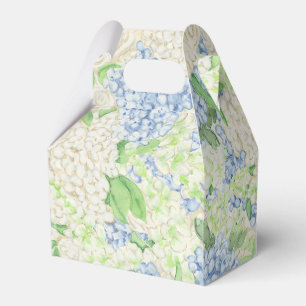Watercolor Blue and White Hydrangea Crest Favor Boxes