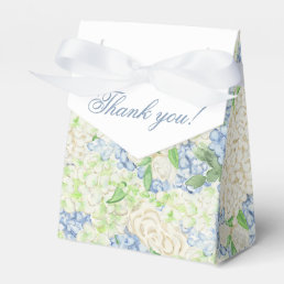 Watercolor Blue and White Hydrangea Crest Favor Boxes