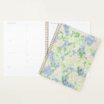 Watercolor Blue And White Hydrangea Crest Wedding Planner at Zazzle