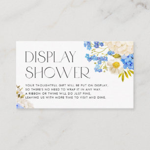 Watercolor Blue and White Hydrangea Display Shower Enclosure Card