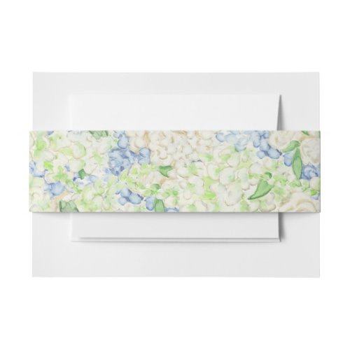 Watercolor Blue and White Hydrangea Invitation Belly Band