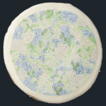 Watercolor Blue and White Hydrangea Sugar Cookie<br><div class="desc">The sweetest details for your evening in the garden with this gorgeous watercolor blue and white hydrangea floral wedding crest cookies. Every insert is more deliciously colorful than the next. With pops of blue, green, and white, every elegant and whimsical detail of your day is delightfully coordinated. To see more...</div>