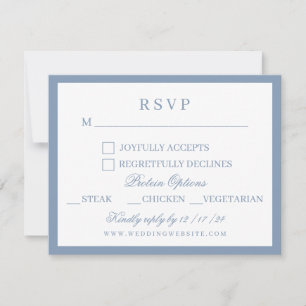 Watercolor Blue and White Hydrangea Wedding RSVP Card