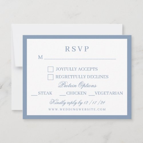 Watercolor Blue and White Hydrangea Wedding  RSVP Card