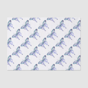 Watercolor blue Aqua Purple butterfly Tissue Paper