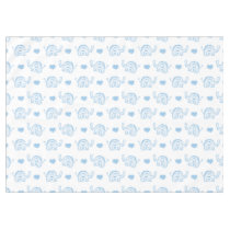 watercolor blue baby elephants and hearts tablecloth